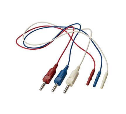 Universal electrode cable, 3 pcs (Blue, Red, White)